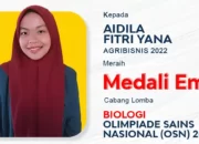 Mahasiswi Agribisnis Unila Raih Medali Emas di Olimpiade Sains Nasional di Yogyakarta