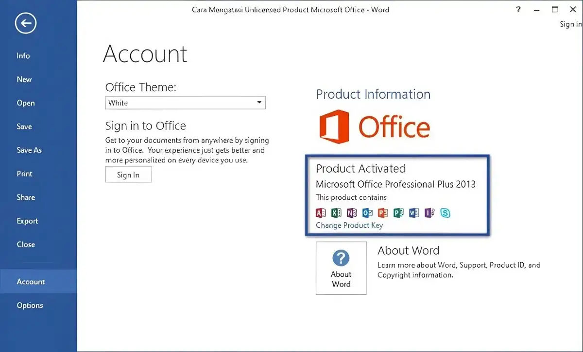 Cara memperbaiki masalah Product Activation Failed pada aplikasi Microsoft Office Windows