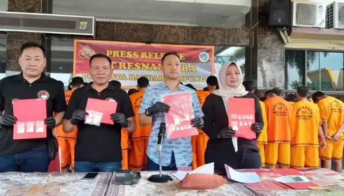 Operasi Polisi di Bandar Lampung: 20 Bandar Narkoba Ditangkap dan 15 Pengguna Terjaring