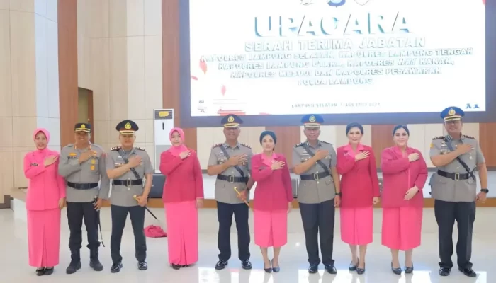 Serah Terima Jabatan Kapolres di Enam Kabupaten di Lampung