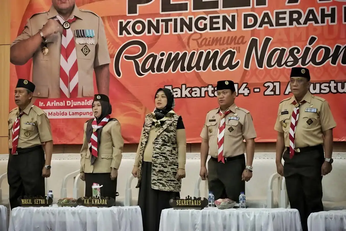 Wagub Chusnunia Lepas Kontingen Pramuka Lampung Ikuti Raimuna Nasional XII di Cibubur