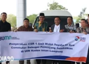 Kantor Cabang PT Bank Rakyat Indonesia (BRI) Tanjung Karang Mewujudkan Dukungan CSR dengan Donasi Toyota Hi Ace Commuter