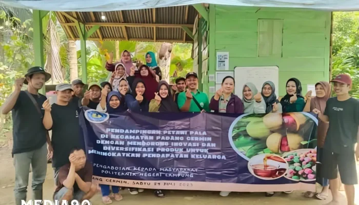Polinela PKM Team Empowers Village of Banjaran, Pesawaran with Nutmeg Technology Processing Training