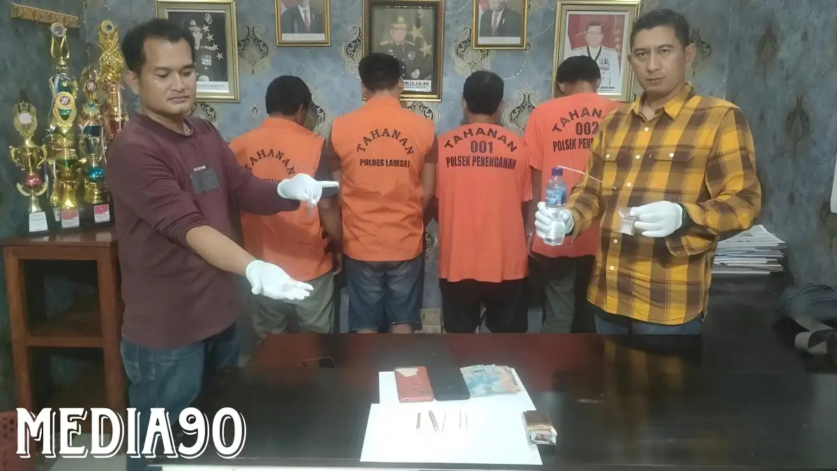 Asyik Pesta Sabu, Empat Pengedar Narkoba di Bakauheni ini Meringkuk Digulung Polisi