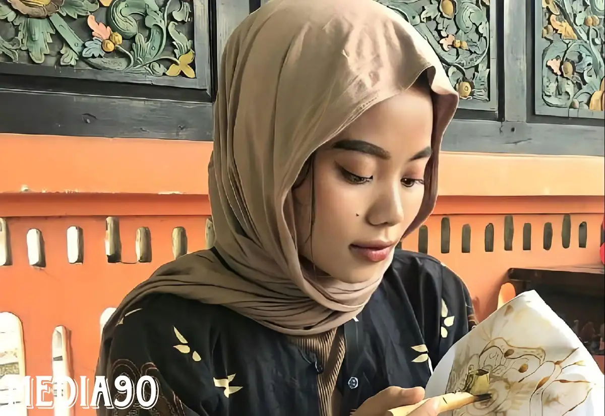 Mahasiswa Teknokrat Indonesia Silvia Marta Wijaya Belajar Membatik di Rumah Batik Jawa Timur
