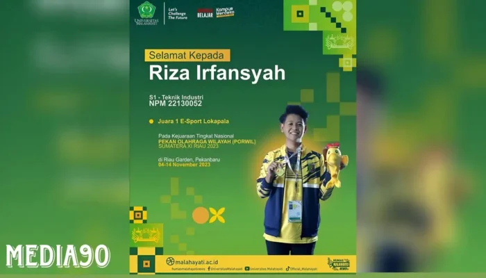 Riza Irfansyah, Mahasiswa Berkilau Universitas Malahayati, Raih Puncak Kemenangan di Kejuaraan Nasional E-Sport PORWIL XI Riau 2023