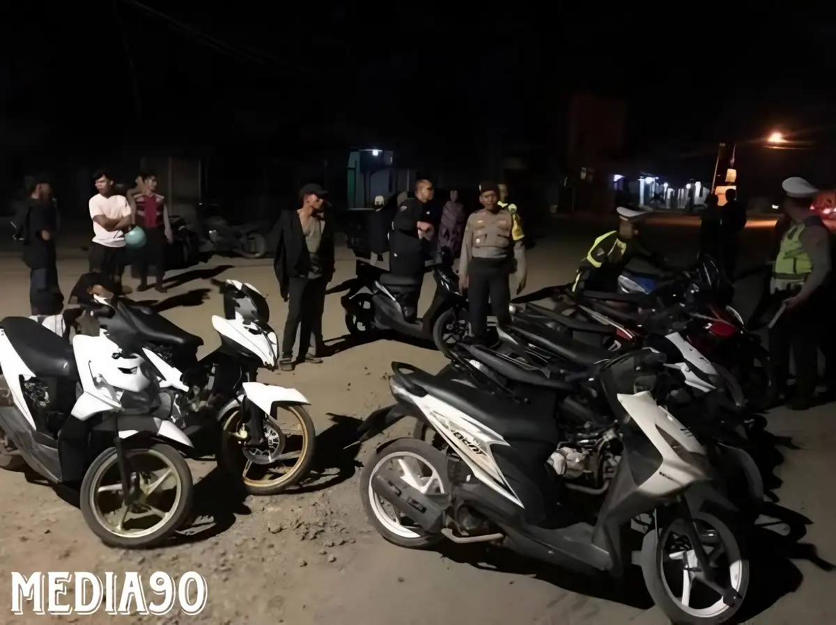 Tengah Malam Razia, Polres Pringsewu Kerangkeng Puluhan Motor di Simpang Tugu Gajah hingga Rest Area Gadingrejo