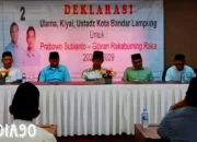 Gabungan Ulama, Kyai, dan Ustad se-Bandar Lampung Deklarasikan Dukungan untuk Prabowo-Gibran