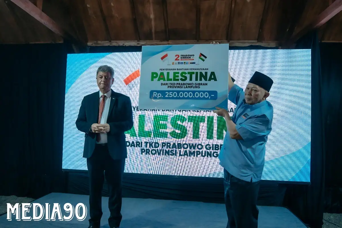 TKD Prabowo-Gibran Lampung, Beri Bantuan Rp250 Juta, untuk Palestina
