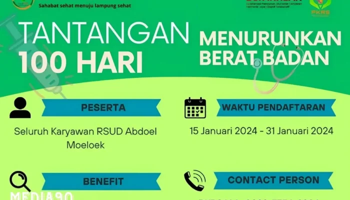 Hari Gizi 2024: RSUDAM Lampung Luncurkan Inisiatif ‘100 Hari Menurunkan Berat Badan’ untuk Masyarakat Sehat