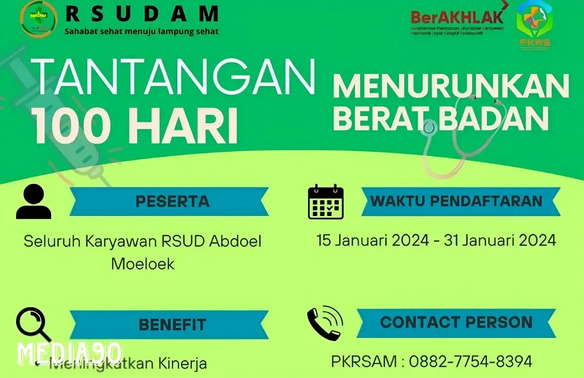 Hari Gizi 2024, PKRS RSUDAM Lampung Buka Program 100 Hari Turunkan Berat Badan