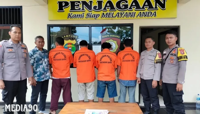Mengguncang Malam Mataram Baru: Polisi Berhasil Menangkap Empat Pria Asal Lampung Timur yang Kerap Bermain Judi Remi di Rumah Warga