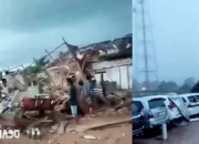 Kerusuhan Angin Puting Beliung di Gerbang Dipasena Rawajitu Selatan: Rumah Hancur, Mobil Terkena Hantaman Atap