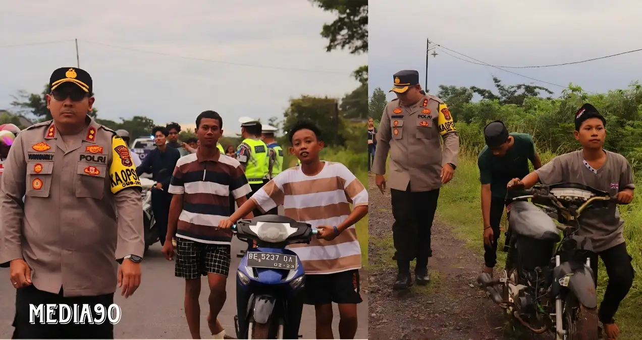 Balap Liar Ngabuburit di Sabah Balau Tanjung Bintang, Polisi Kerangkeng 120 Motor, Banyak ABG Terjaring