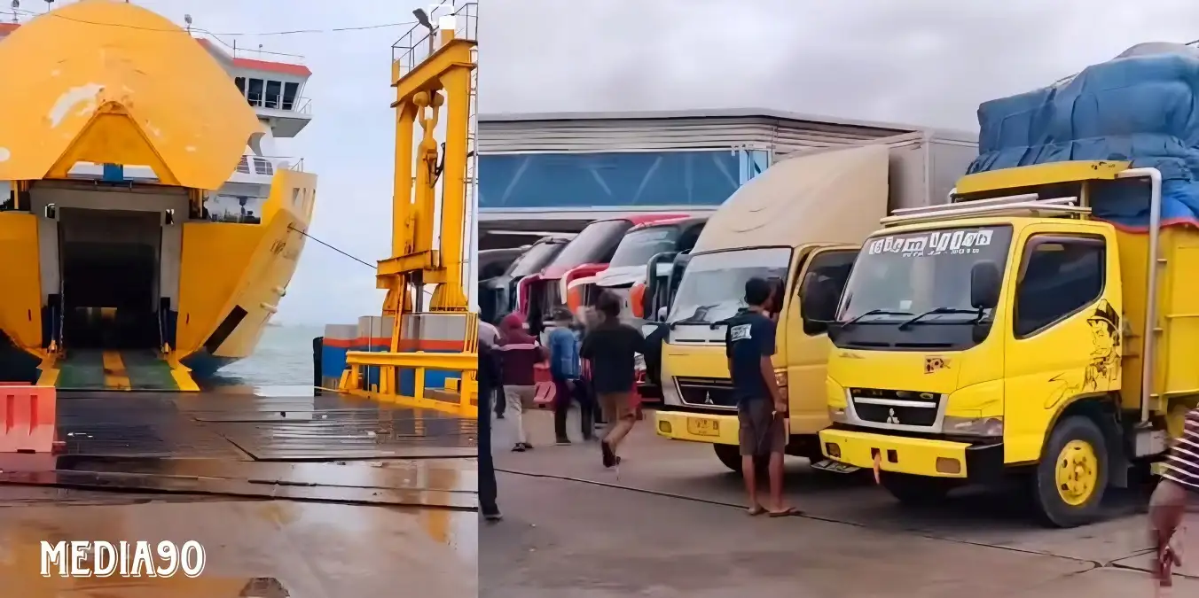 Cuaca Buruk di Pelabuhan Merak Sejak Jumat, Penyeberangan ke Lampung Terhambat, Kendaraan Antre Panjang