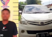 Tertangkap! Pria Tulang Bawang Bawa Kabur Mobil Rental Warga Lambu Kibang, Ditangkap di Mesuji