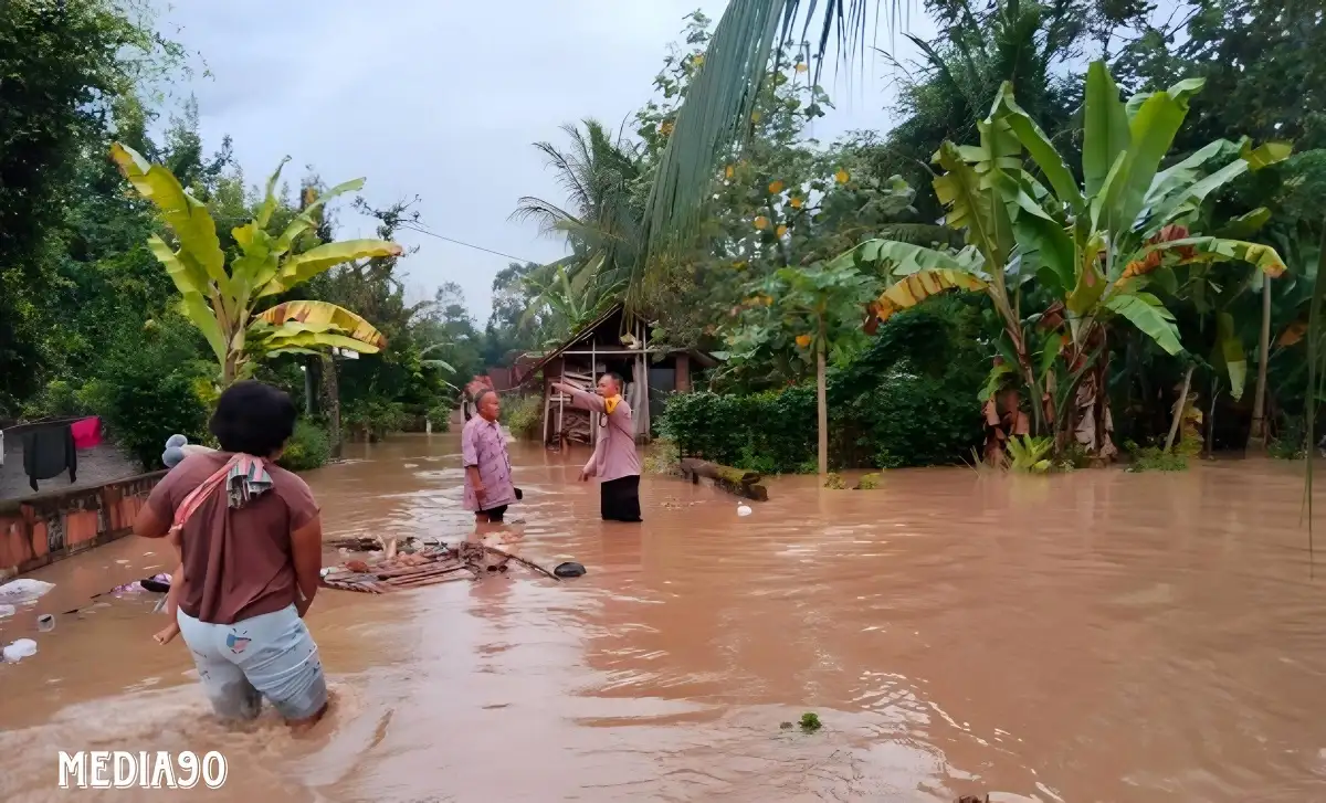 Kiriman dari Tanggamus, Puluhan Rumah di Ambarawa Pringsewu Terendam Banjir, Satu Bedeng Hanyut