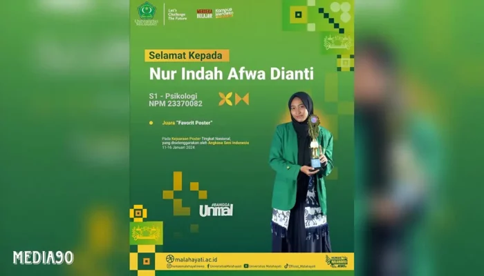 Mahasiswi Universitas Malahayati, Nur Indah, Raih Juara di Kejuaraan Poster Nasional
