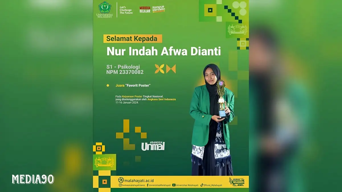 Mahasiswi Universitas Malahayati, Nur Indah Raih Juara pada Kejuaraan Poster Tingkat Nasional