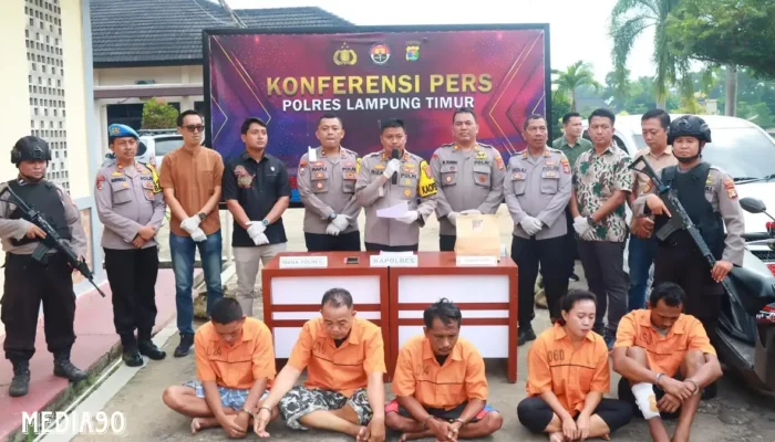Sepekan, Polres Lampung Timur Tangkap Empat Pelaku Begal dan Satu Pelaku Asusila Anak Kandung
