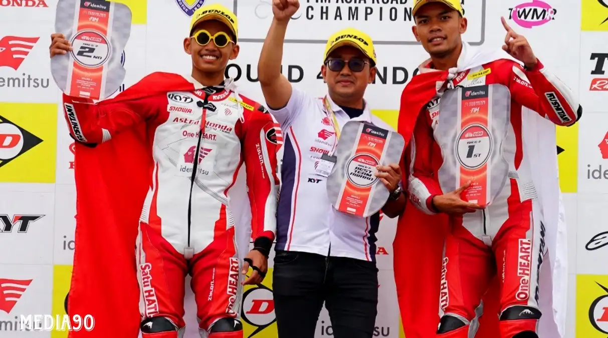 Tiga Pembalap Indonesia Binaan Honda Juarai Balapan Asia Road Racing Championship di Mandalika