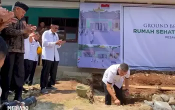 Bupati Dendi, Baznas RI dan Baznas Pesawaran Peletakan Batu Pertama Pembangunan RSB