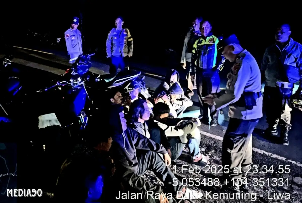 Razia Balap Liar di Way Tenong Lampung Barat, Polisi Amankan 21 Motor, Sebagian Knalpot Bronk