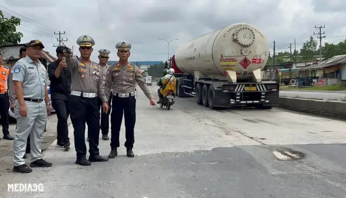 Polresta Bandar Lampung Survei Kondisi Jalan Byepass Soekarno Hatta Jelang Arus Mudik Lebaran