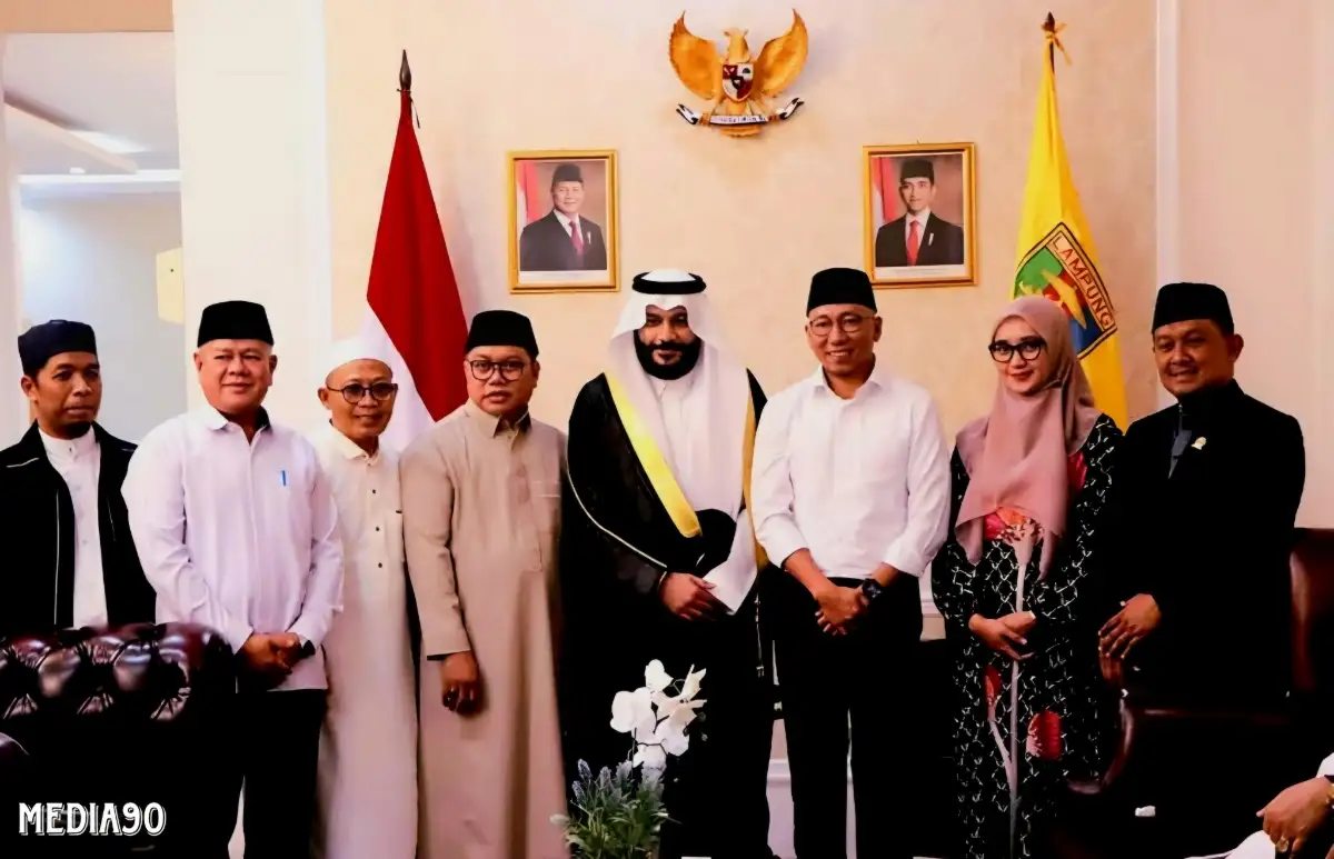 Safari Dakwah ke Lampung, Gubernur Mirza Silaturahmi dengan Imam Besar Arab Saudi Syaikh Abdurrahman Al-Ausy